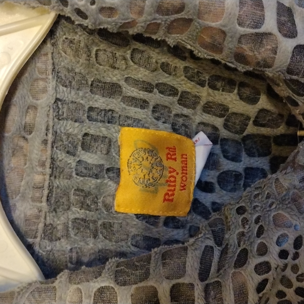 Ruby Rd. Gray Crocodile Pattern Jean Jacket - image 2